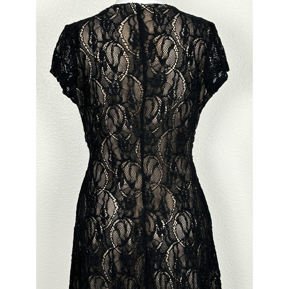 VTG Karen Alexander Boston Proper Black Lace Cocktail Dress Sz‎ 6 WhimsyGoth Y2K - Picture 9 of 14